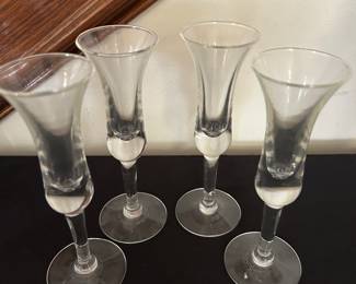 Set of 4 vintage MCM cordial stemmed glass