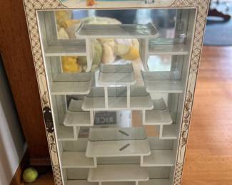 Asian wall curio for miniatures white lacquer