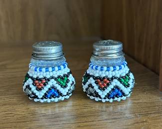 Native American Seed Bead Salt & Pepper shaker set