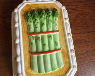 Vintage retro sigma green asparagus ceramic mold