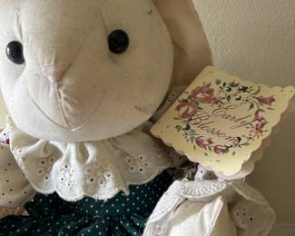 Vintage Stuffed Bunny Early Blossom