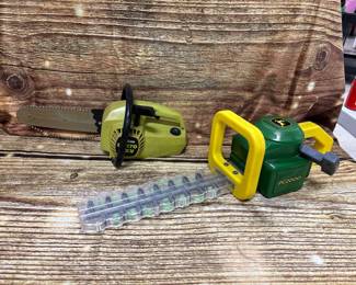 Vintage Poulan ERTL chainsaw, Vintage John Deere toy chainsaw