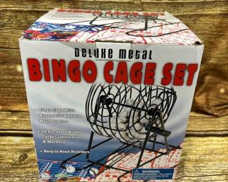 Deluxe metal bingo cage set