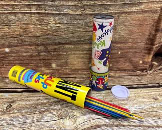 Vintage kaleidoscope and pick up sticks