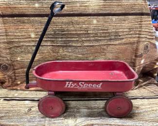 Vintage toy red wagon, Hy-Speed