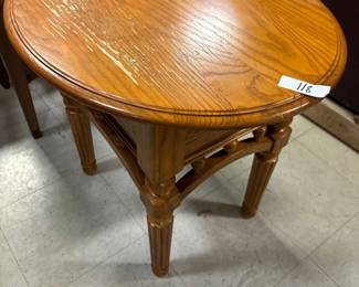 Oval top, end table with drawer