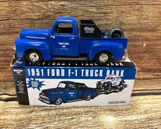EARTL 1951 Ford F-1 truck bank, die cast model with box