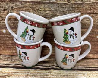 4- Longaberger snowman mugs