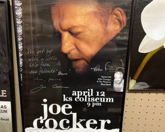 Autographed Joe Cocker concert poster
