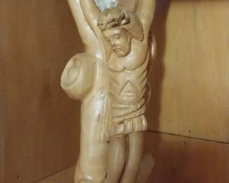 Olive wood carved Jesus statue