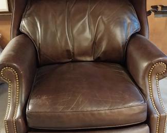 Leather club chair recliner