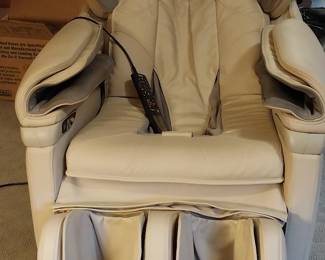 Osaki Pro 8500 Series Tan Faux Leather Reclining 2D Massage Chair with Zero Gravity, Foot and Calf Massage, Heated Seat
