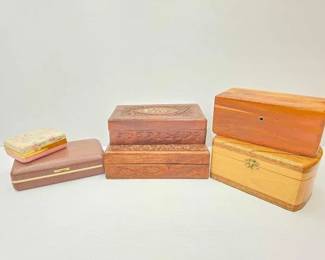 #242 • (6) Wooden Jewelry and Trinket Boxes
