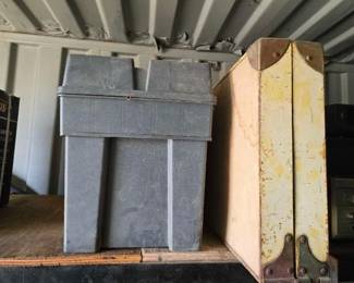 #3006 • Tackle Box, Portable Picnic Table, Cast Iron Pot
