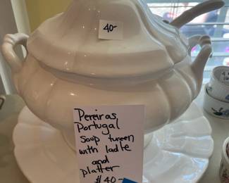 #63	Pereiras Portfual Soup Tureen w/ Ladle and platter	 $ 40.00 																							