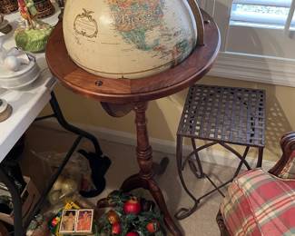 #44	Vintage Replogle 12" Diameter Globe "World Classic" Series w/ wood floor stand (39").	 $ 125.00 																							