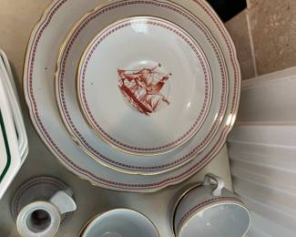 #59	Spode Trade Windes Briagadrer 1820 discontinued style. 4 Dinner plates, 4 bread plates, 4 saucers, 4 teacups.	 $ 120.00 																							