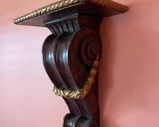 #35	Pair of. Wood Corbel w/ gold accents. 12" (20 each)	 $ 20.00 																							