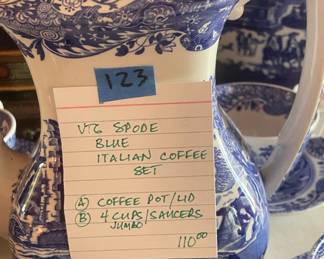 #123	Vintage Spode Italian Coffee Set - 4 cups + saucers																								