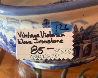 #126	Vintage Victorian Ware Ironstone - Footbath	 $ 85.00 																							