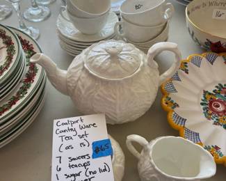#65	Coalport Country ware Tea set. 7 Saucers, 6 teacuos, 1 sugar (No Lid), 1 creamer, 1 Teapot. *As Is*	 $ 80.00 																							