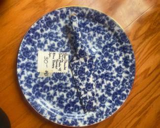 #83	Royal Danube Chinte Cake Plate w/ Server 12.25". Blue Roses. 2pc. 	 $ 30.00 																							