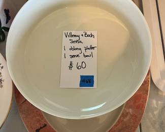 #68	Villeroy + Boch Siena. 1 Oblong platter, 1 serve bowl	 $ 60.00 																							