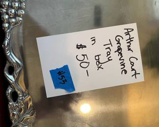 #53	Arthur Court Grapevine Tray in box	 $ 50.00 																							
