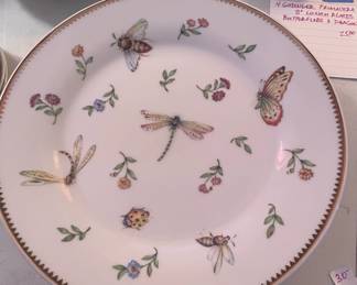 #97	4 Godinger Primavera 8" Lunch Plates. Butterflies & Dragonflies.	 $ 25.00 																							