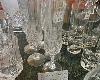#71	Cristal D'Arques Champagne Flutes. Set of 5	 $ 30.00 																							