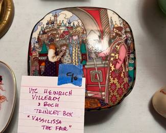 #90	VTG Heinrich Villeroy + Boch Trinket Box. "Vassilissa The Fair"	 $ 20.00 																							