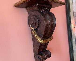#35	Pair of. Wood Corbel w/ gold accents. 12" (20 each)	 $ 20.00 																							