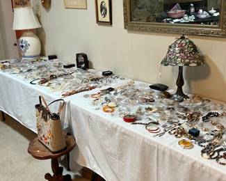 Tons of costume jewelry. 