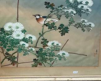 Beautiful Japanese painting on silk from the 1940's