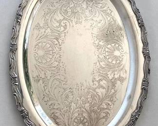 Oval silverplate tray