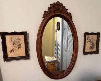 Traditional Oval Mirror and Botanicals