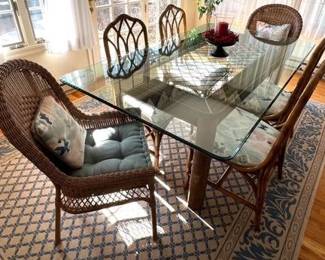 Glass Top Dining Table and Chairs