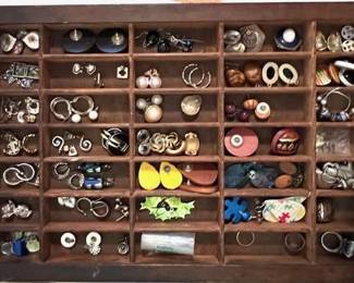 Printer's drawer with jewelry