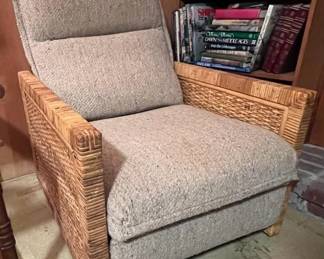 Chair with woven frame, matches sofa