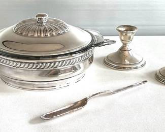 Silverplate covered server, etc.