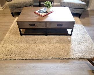 Thomasville 5'x7' Shag Rug. Coffee table is sold