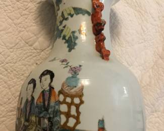 18” tall, 7” wide Antique Chinese Hand painted Vase (I have the stand)