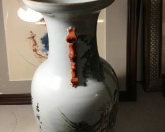 18” tall, 7” wide Antique Chinese Hand painted Vase (I have the stand)