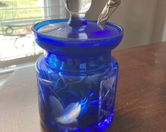 Godinger Gobalt Crystal Sugar Jar