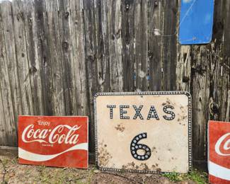 Old Metal Signs - family pulled Hwy 6 sign - Sorry