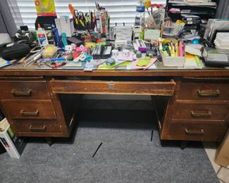 Solid  Wood Desk - They spent lots of hours here! 