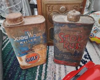 Very Old Gulf and Stop Rust Cans