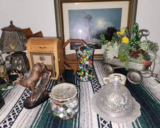 Carnival Glass Butter Dish - Marbles - Windberg Print - Bank