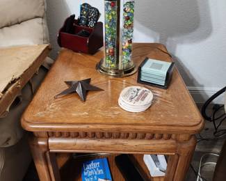 Oak Side Table with Drawer at Bottom 