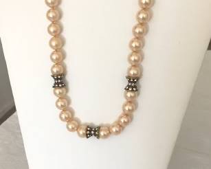 Heidi Daus 10mm Faux Pearls with 3 Crystal Rondells, Adjustable Length 1620in Necklace